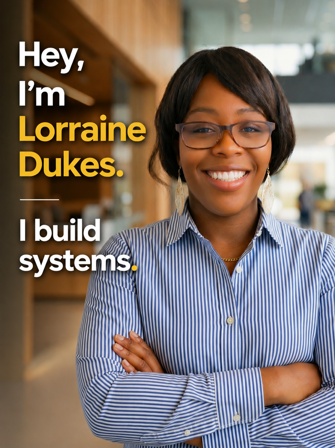 Lorraine Dukes builds systems visual for AI product design and operations portfolio.